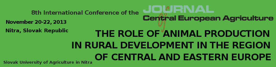 The Journal of Central European Agriculture Conference 2013 banner